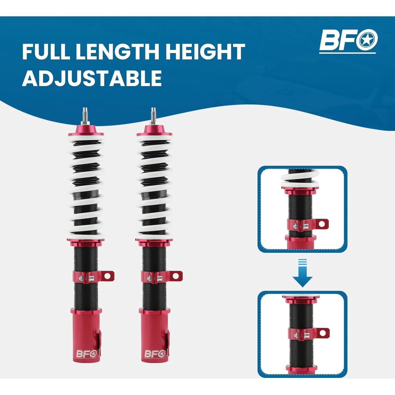 Coilovers BFO Ajustables para Toyota Yaris 2007-2010 y Scion XD 2008-2012