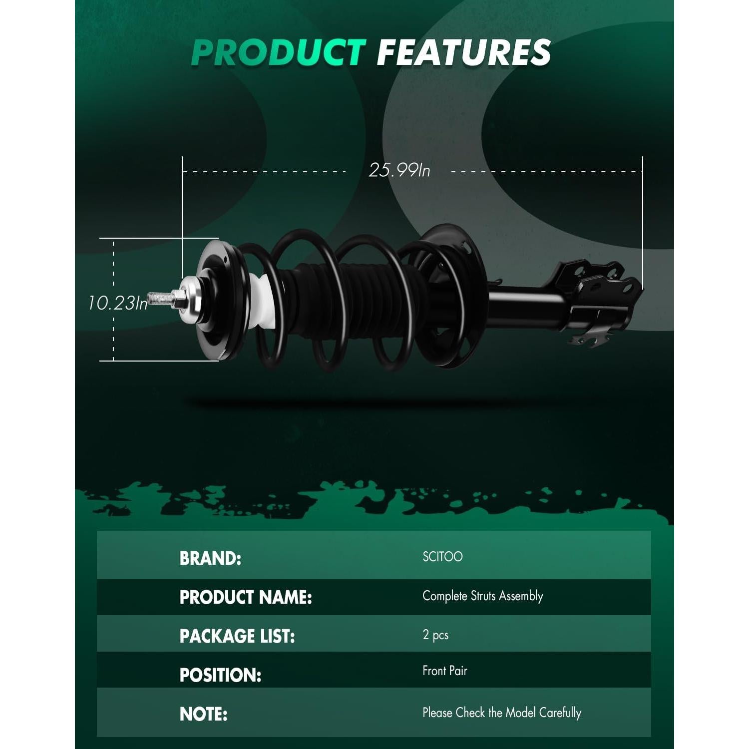 Amortiguadores SCITOO Ensamblaje Completo Toyota Yaris 2006-2012