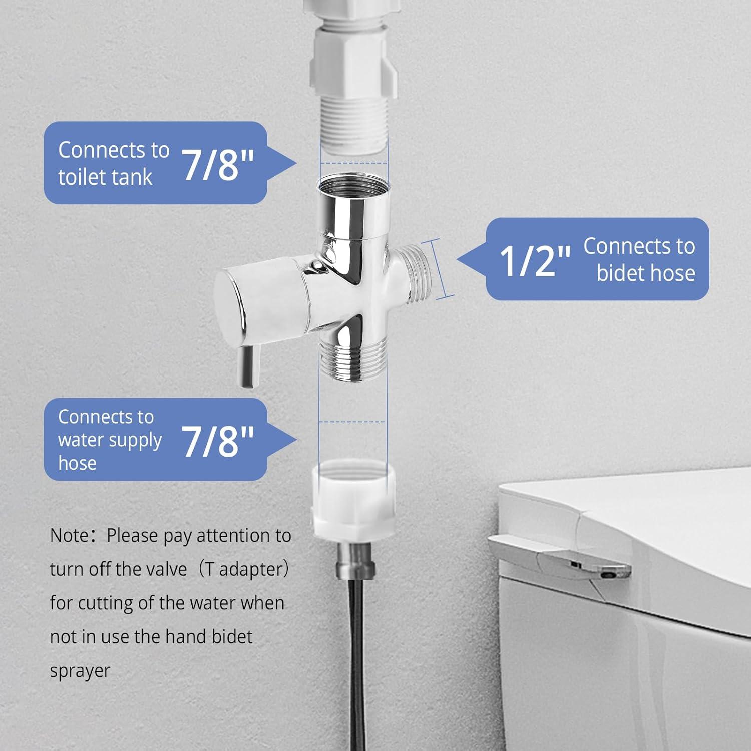 Rociador de Bidet de Mano Wellehomi Acero Inoxidable Ajustable