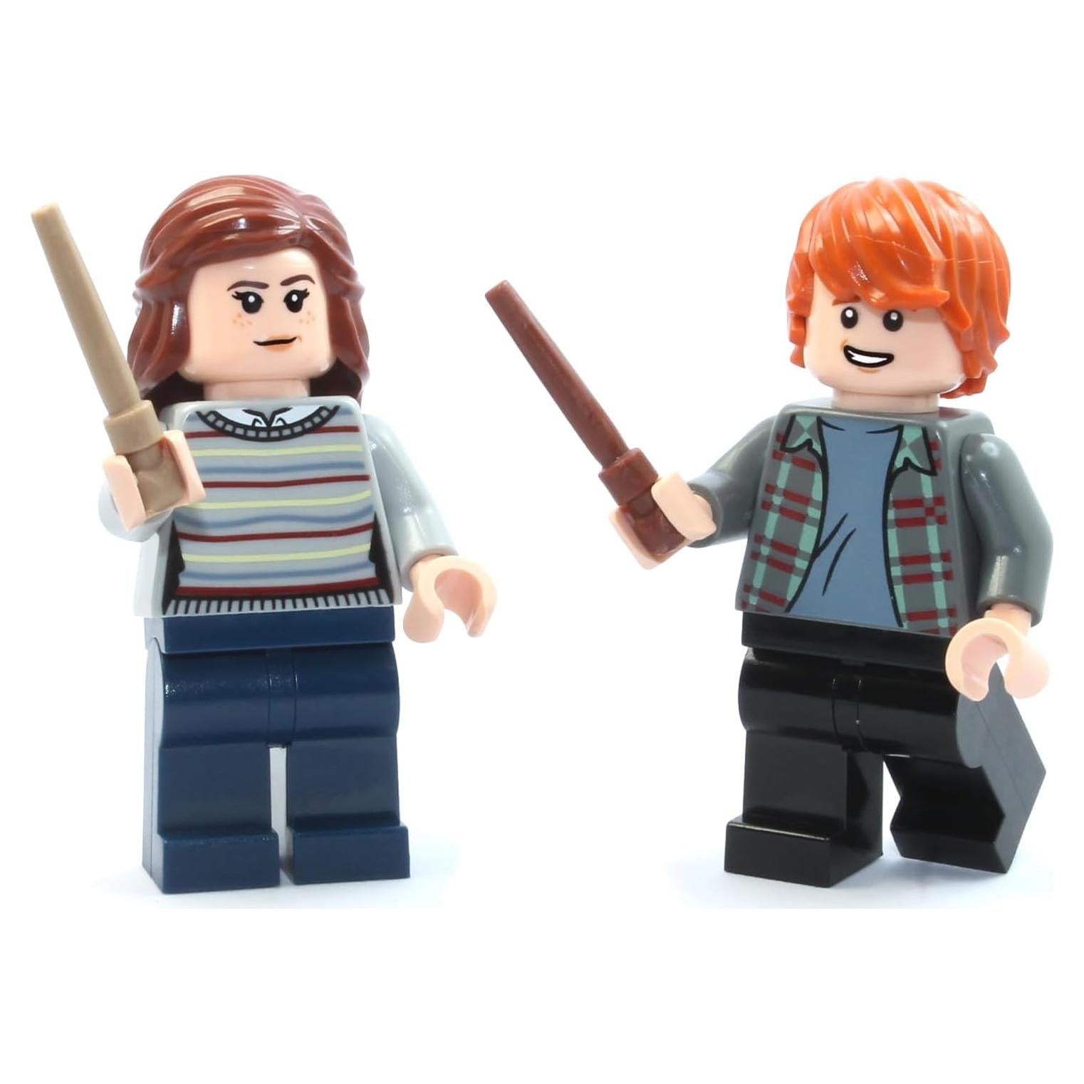 Minifiguras LEGO Harry Potter - Hermione y Ron con Varitas