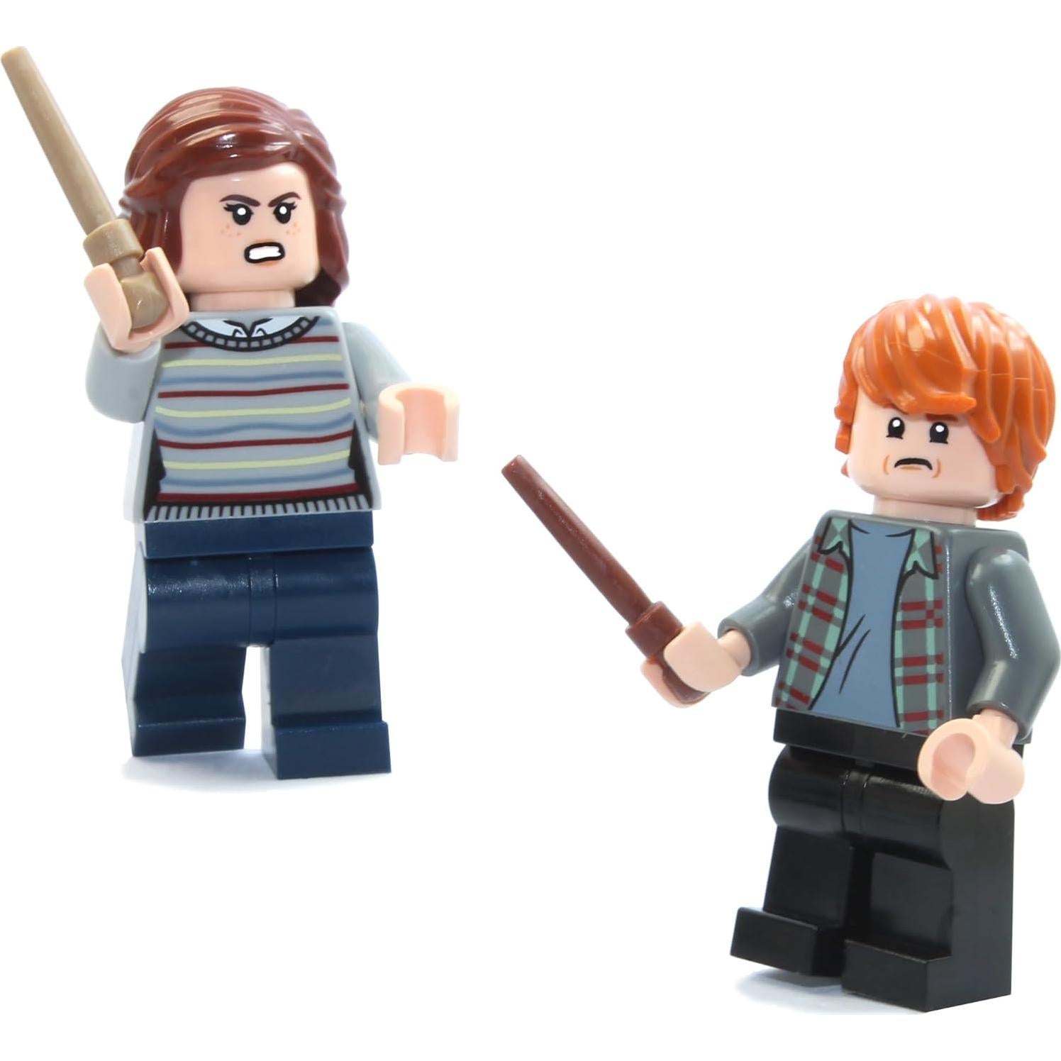 Minifiguras LEGO Harry Potter - Hermione y Ron con Varitas