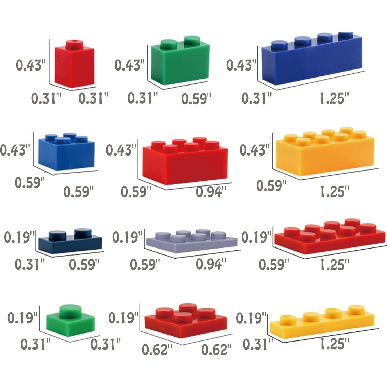 1500 Piezas Ladrillos de Construcción HUIZDQ Multicolor