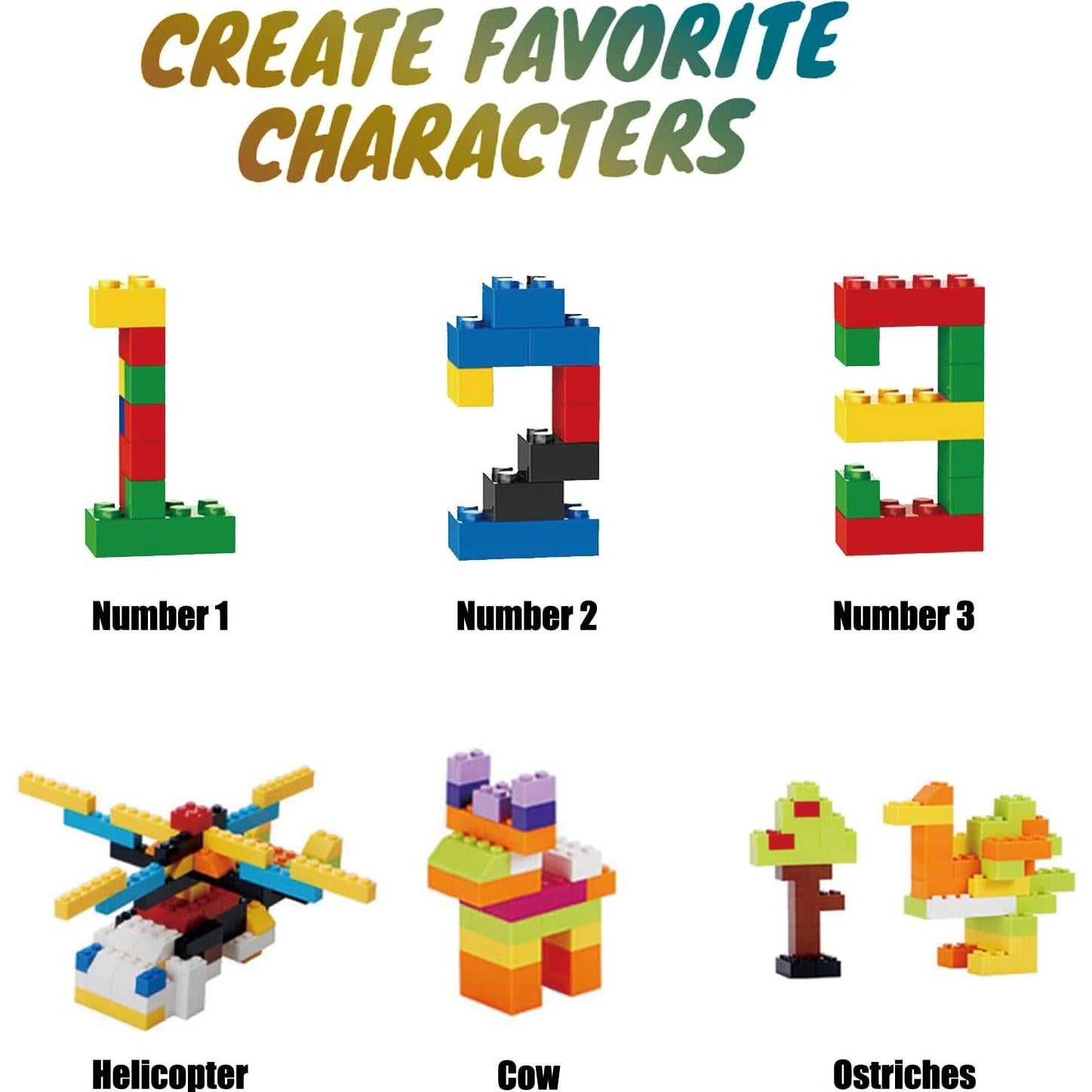 1500 Piezas Ladrillos de Construcción HUIZDQ Multicolor