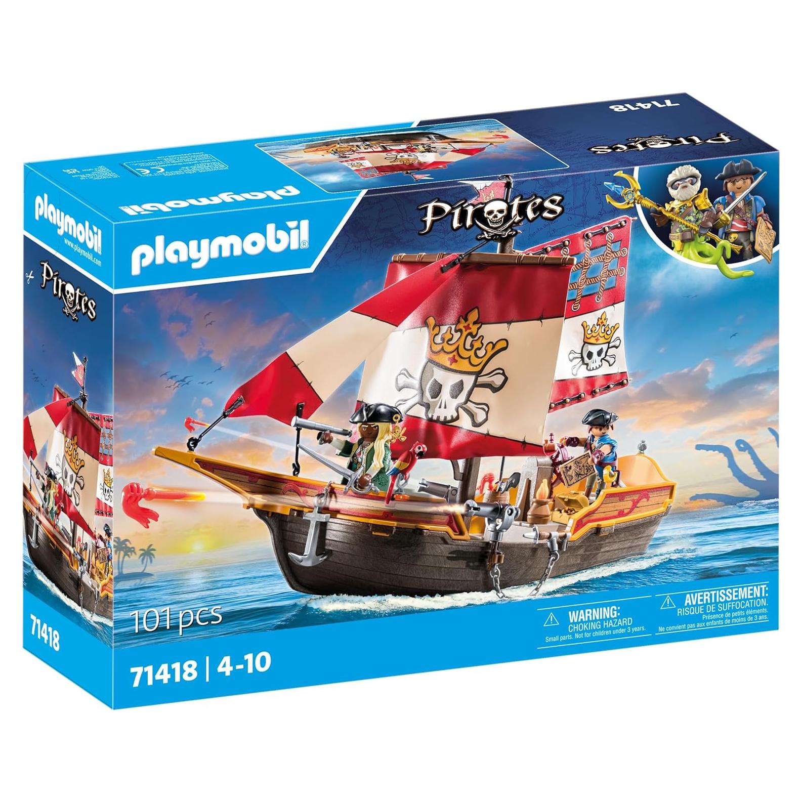 Barco Pirata Playmobil 71418 con 101 Accesorios