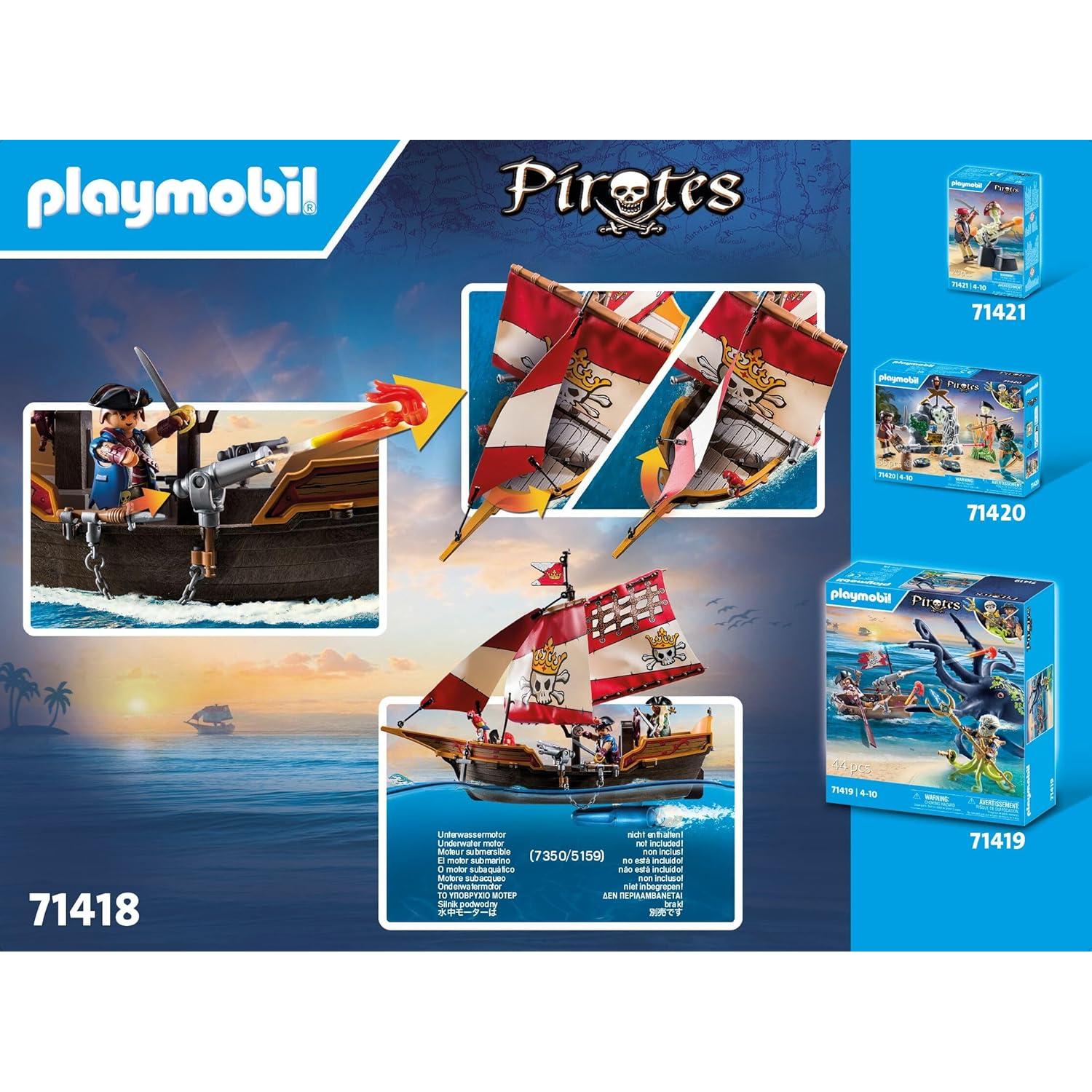 Barco Pirata Playmobil 71418 con 101 Accesorios
