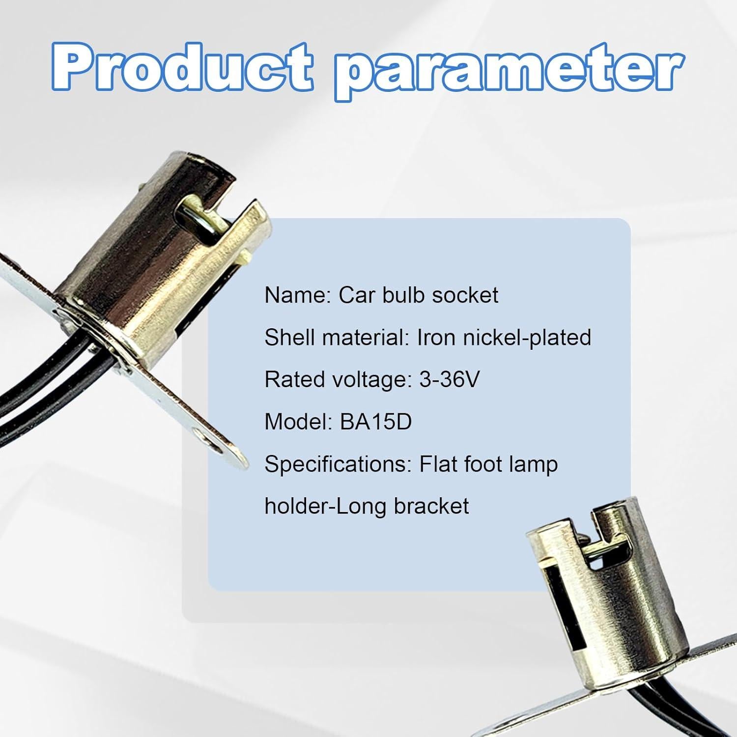 Zócalo de Bombilla de Luz de Coche Augeny BA15D Largo