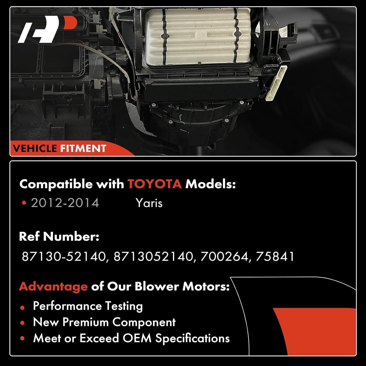 Motor de Soplador de Calefacción A-Premium Toyota Yaris 2012-2018