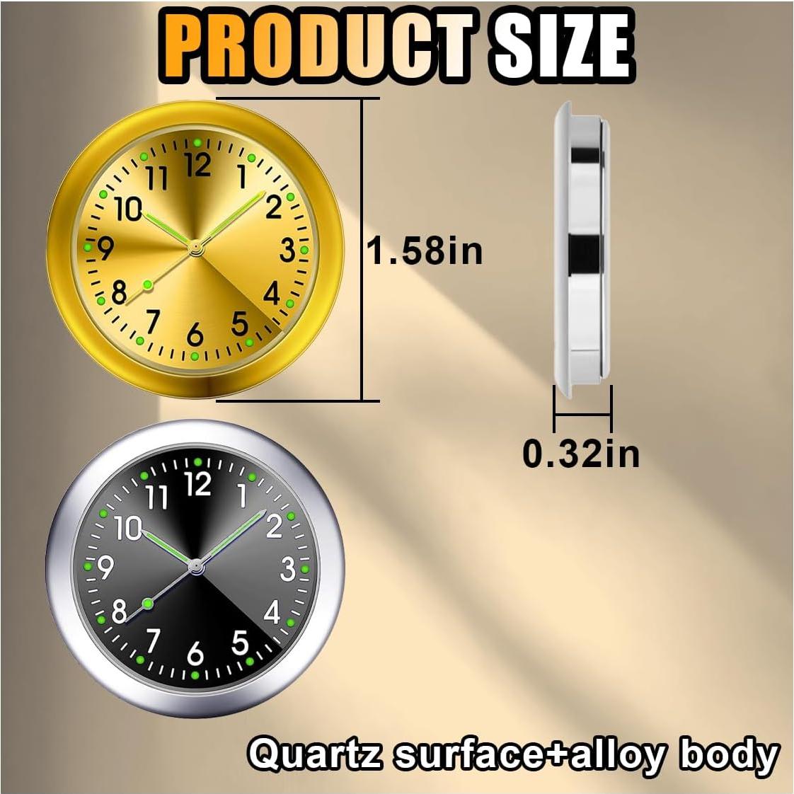 Reloj de Cuarzo para Coche GLSOWEE Luminiscente Negro/Oro