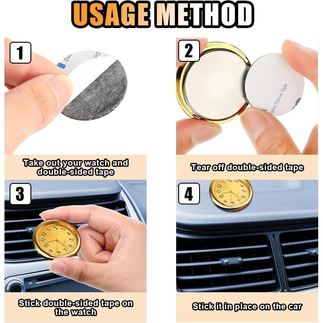 Reloj de Cuarzo para Coche GLSOWEE Luminiscente Negro/Oro