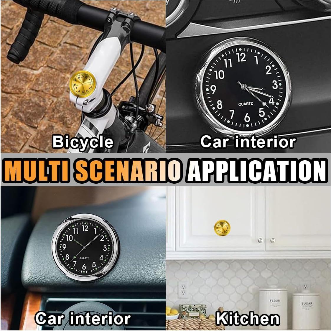 Reloj de Cuarzo para Coche GLSOWEE Luminiscente Negro/Oro