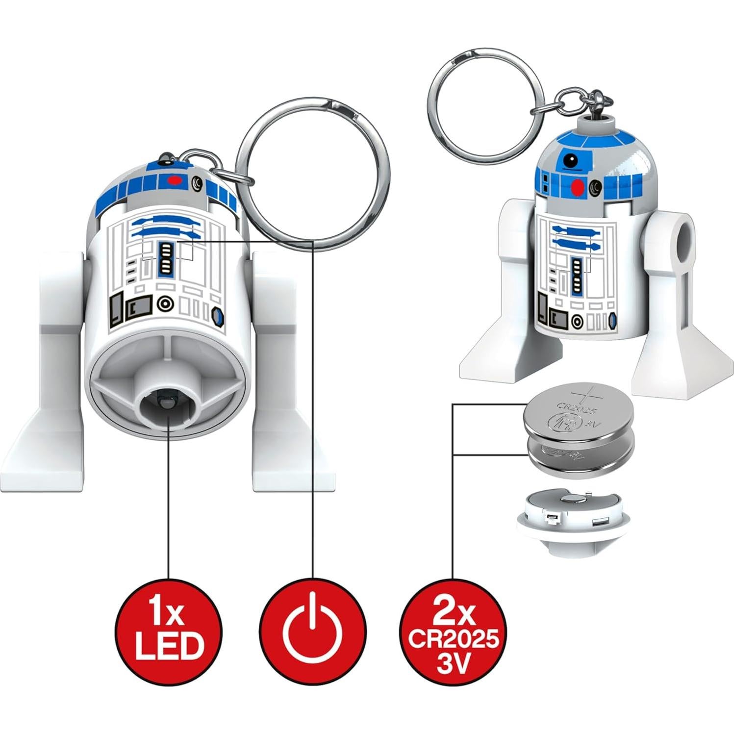 Llavero R2-D2 LEGO Star Wars con Luz LED 5,08 cm