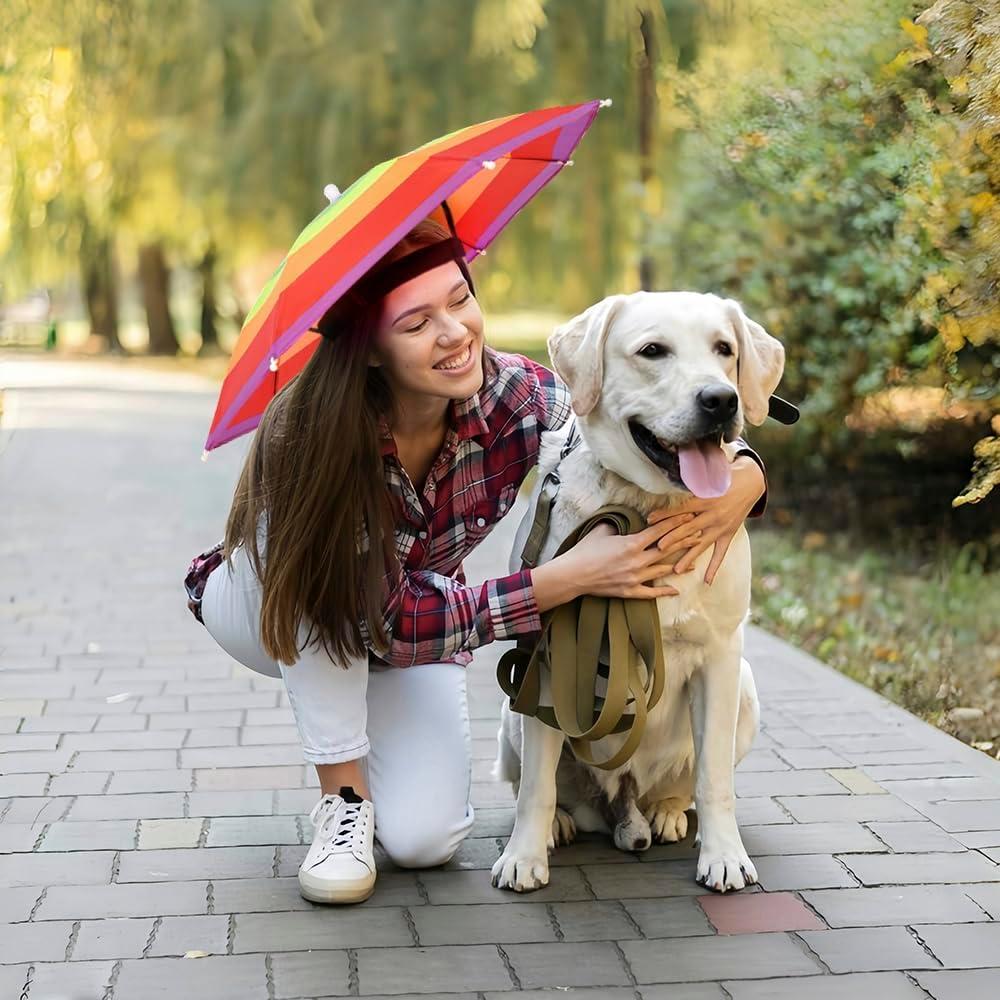 Sombrero Paraguas 2 Pzs Coloridos Ajustable para Niños y Adultos