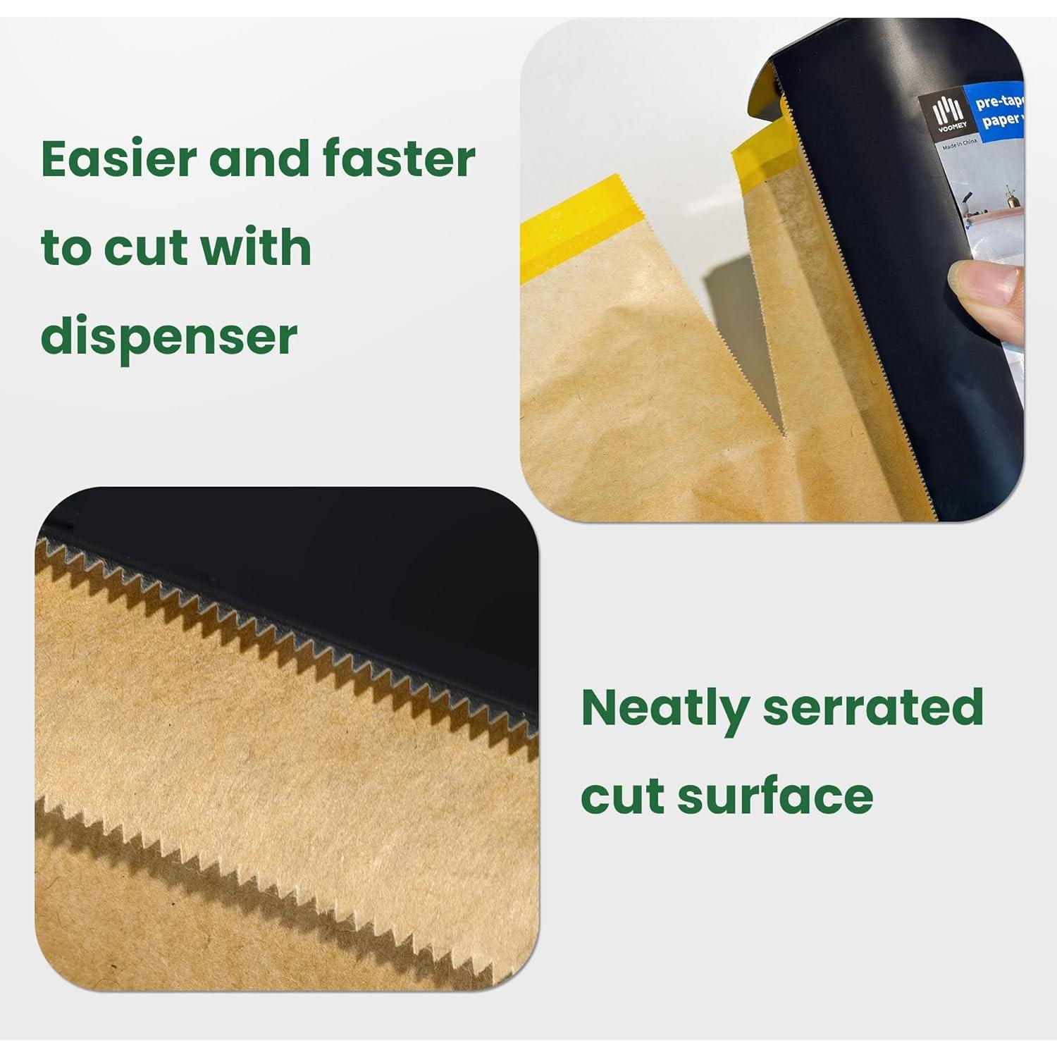 Papel de Enmascarar Pre-Cinta Voomey 18cm x 25m con Dispensador