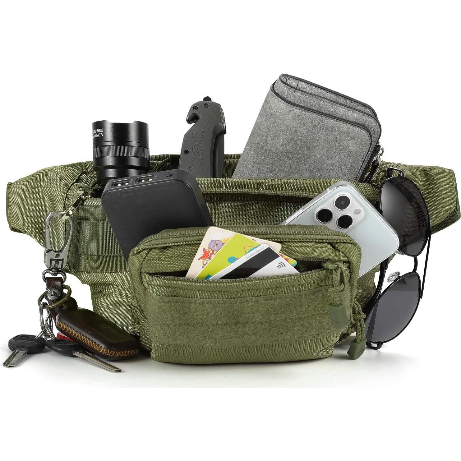 Bolsa de Cintura Táctica Militar SHX-500 Verde Ejército 2