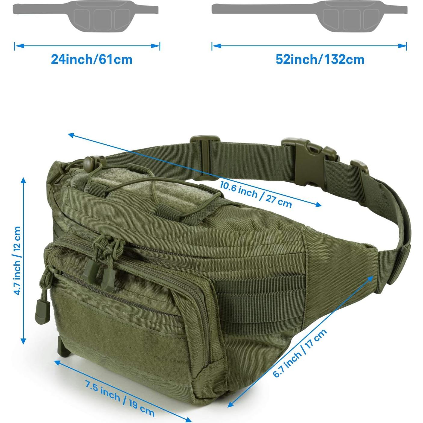 Bolsa de Cintura Táctica Militar SHX-500 Verde Ejército 2