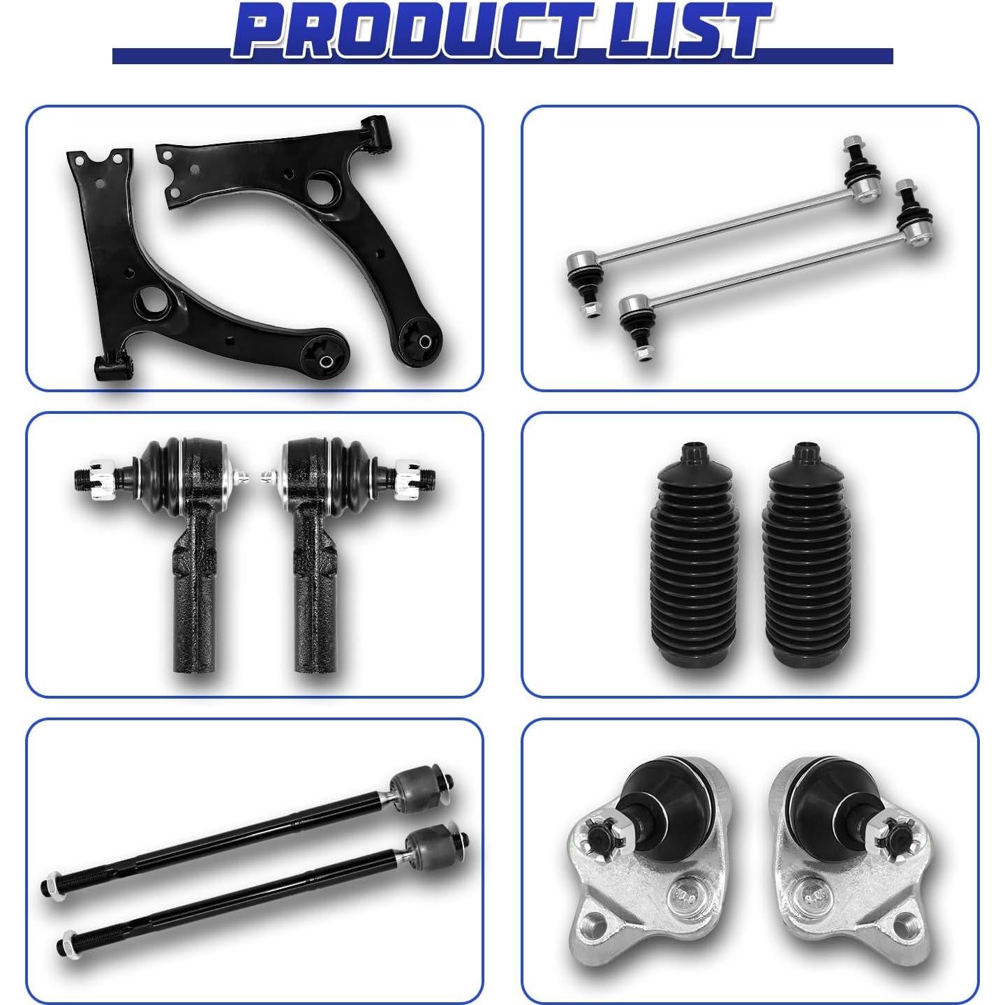 Kit de Suspensión Inferior Frontal 12PCS HAWK BROTHER para Toyota Corolla 2009-2013