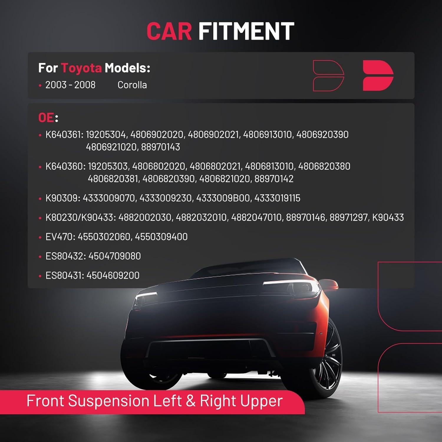 Brazo de Control Inferior BDFHYK 12pcs para Toyota Corolla 2003-2008