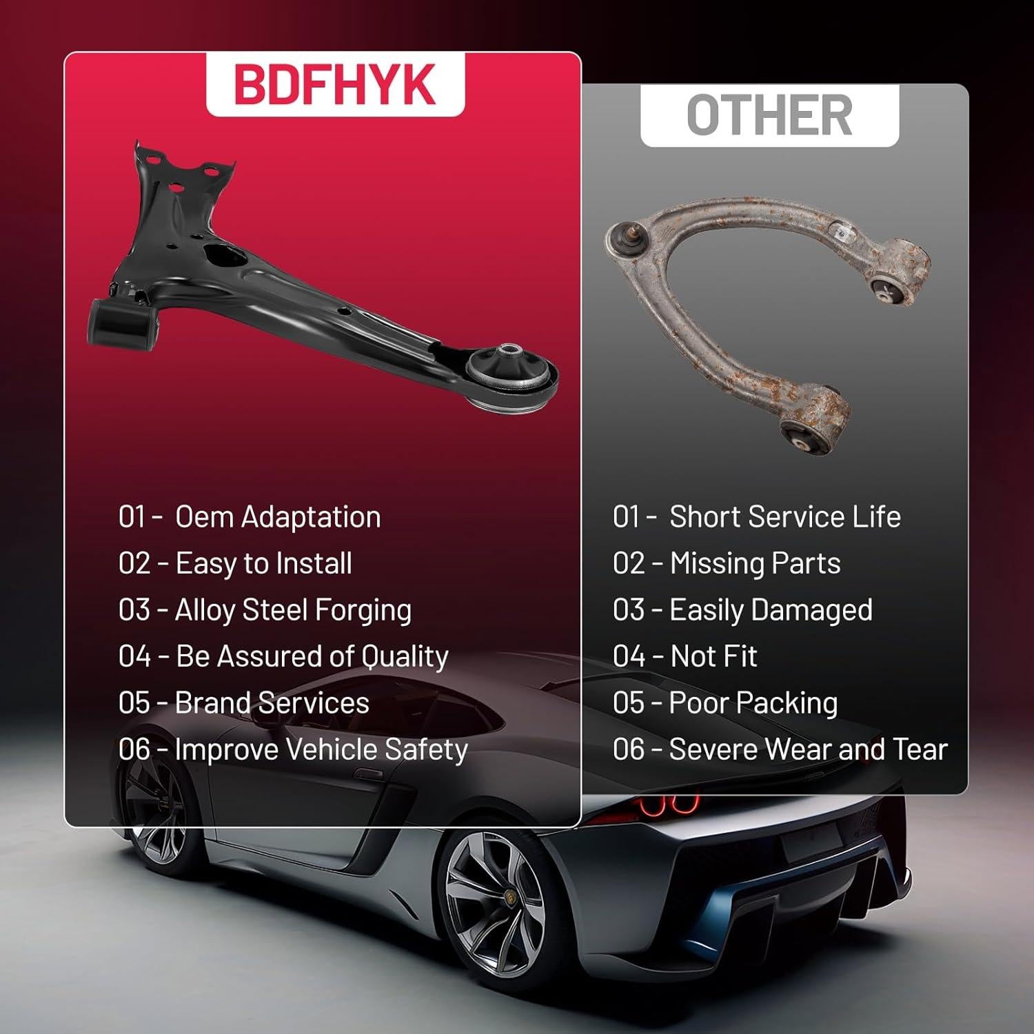 Brazo de Control Inferior BDFHYK 12pcs para Toyota Corolla 2003-2008