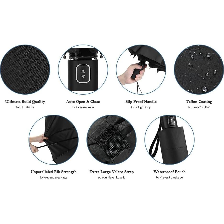 Paraguas Compacto A Prueba de Viento - Ligero y Automático