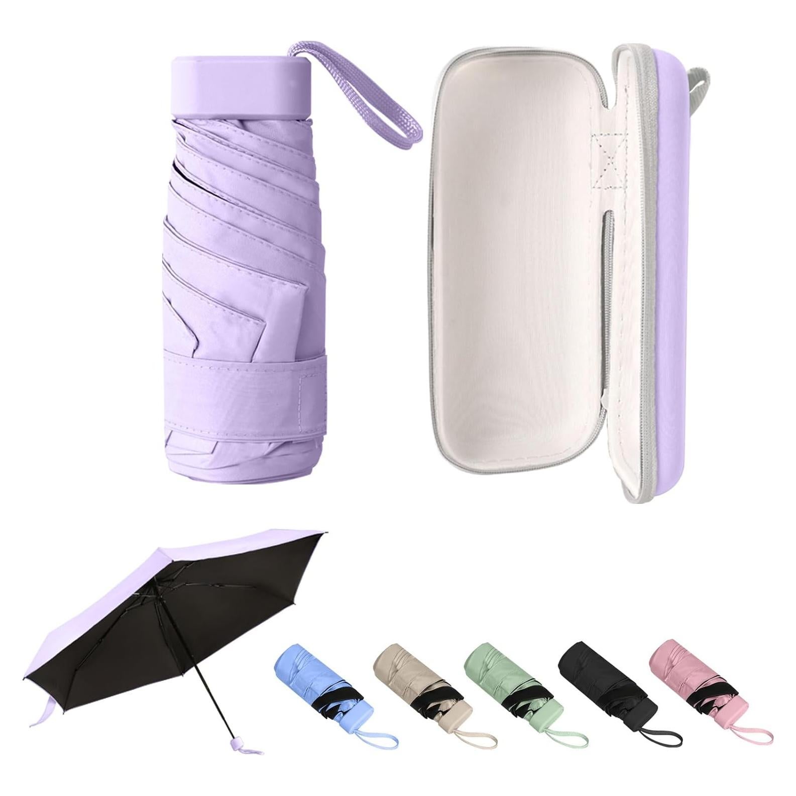 Paraguas Mini GUARAY Plegable Ligero UV y Lluvia Púrpura