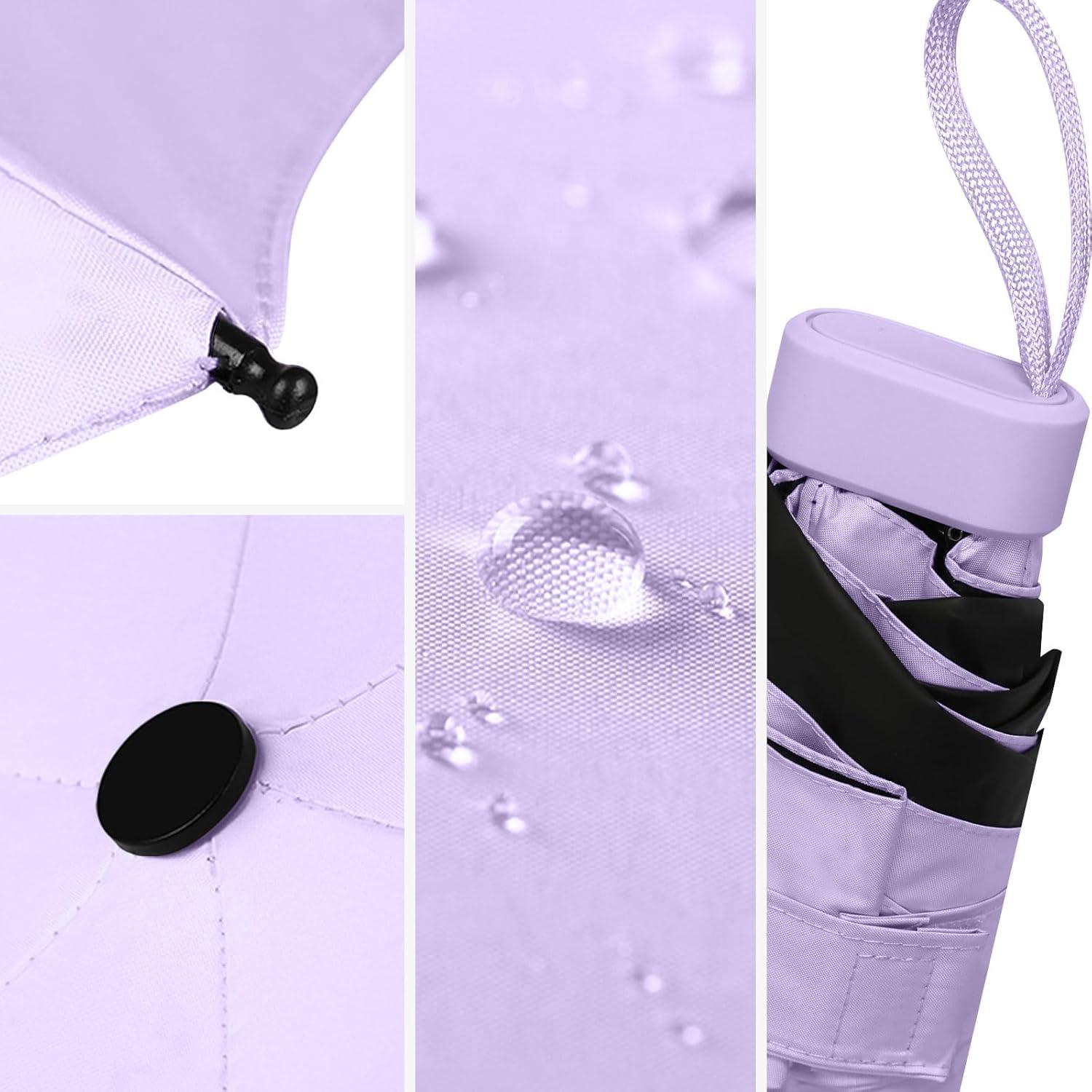 Paraguas Mini GUARAY Plegable Ligero UV y Lluvia Púrpura