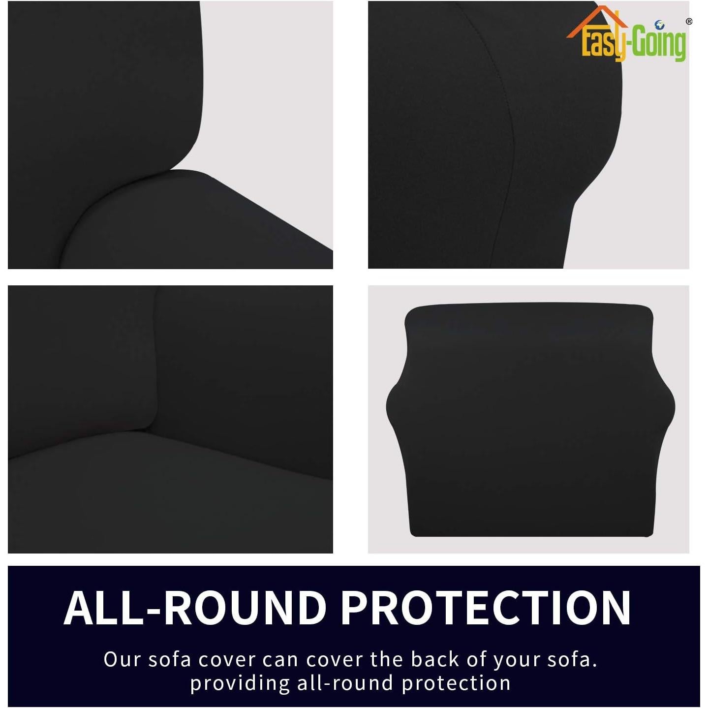 Funda de Sofá Easy-Going Negra Antideslizante Lavable 0.8 kg