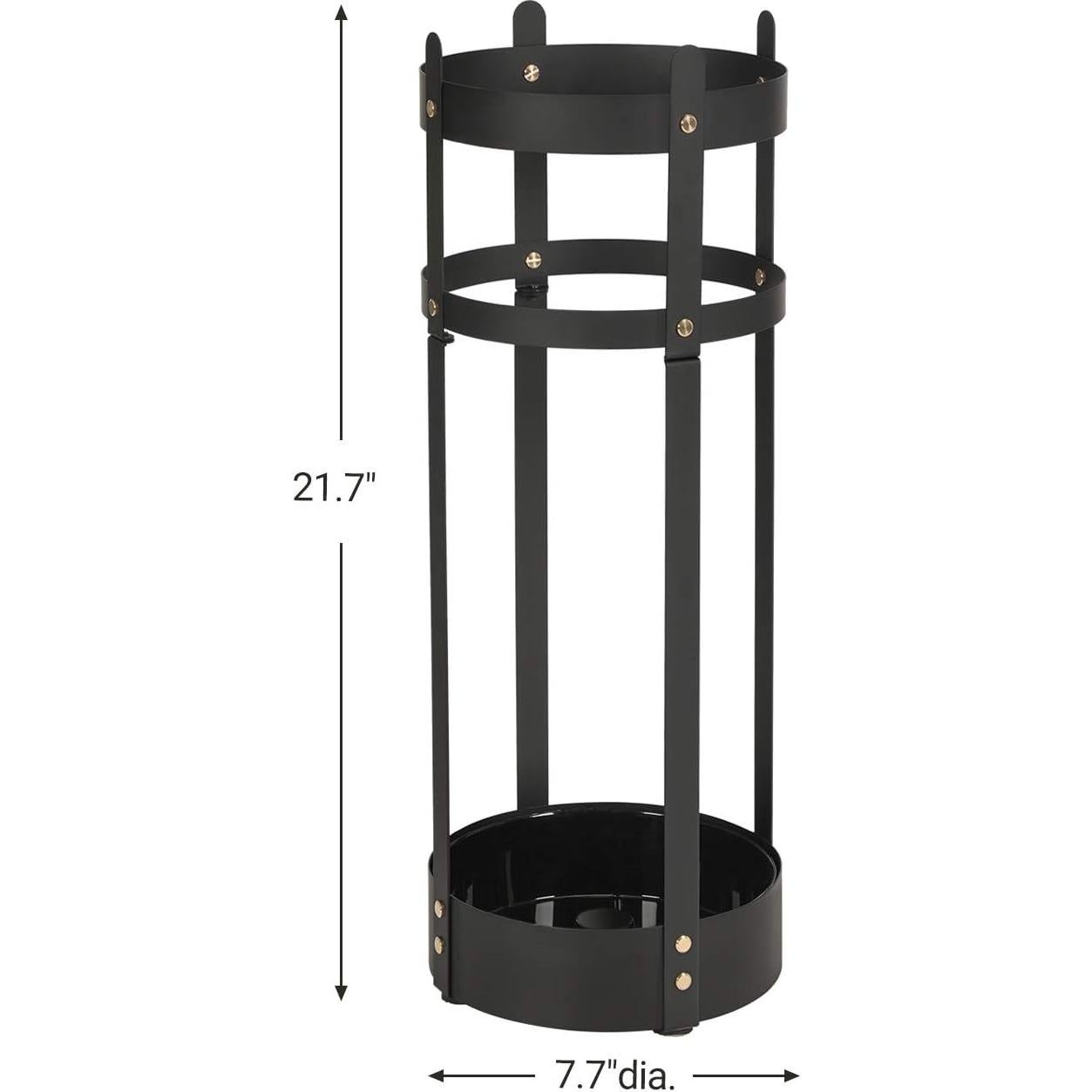 Soporte para Paraguas SONGMICS Redondo Acero Negro 19.5x19.5x55.1cm