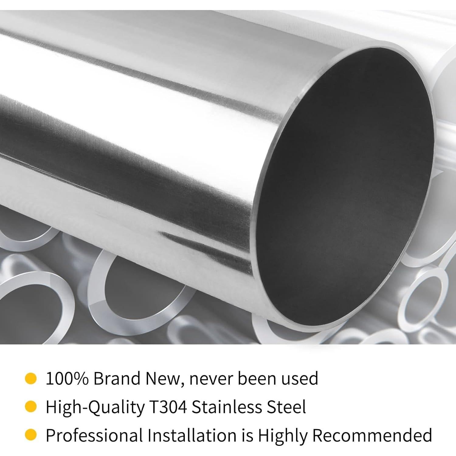 Tubo de Escape Recto Universal FGJQEFG 6,35 cm x 114,3 cm - 2PCS