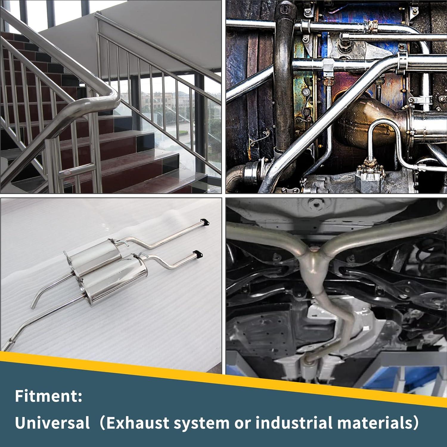 Tubo de Escape Recto Universal FGJQEFG 6,35 cm x 114,3 cm - 2PCS