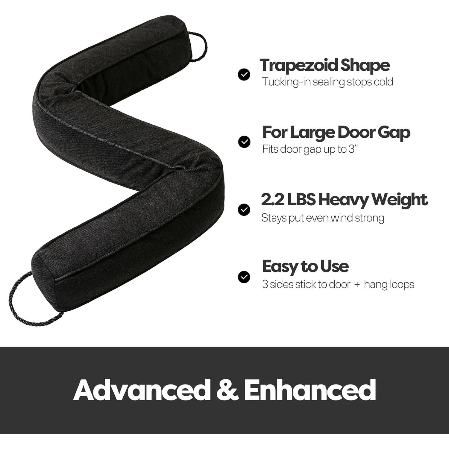 Tope de Puerta Comfyanno 34" Negro - Bloqueador de Aire Frío