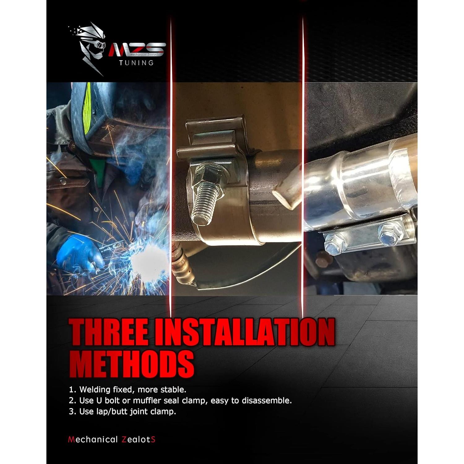 Silenciador de Escape MZS Acero Inoxidable 2" Entrada 3" Salida