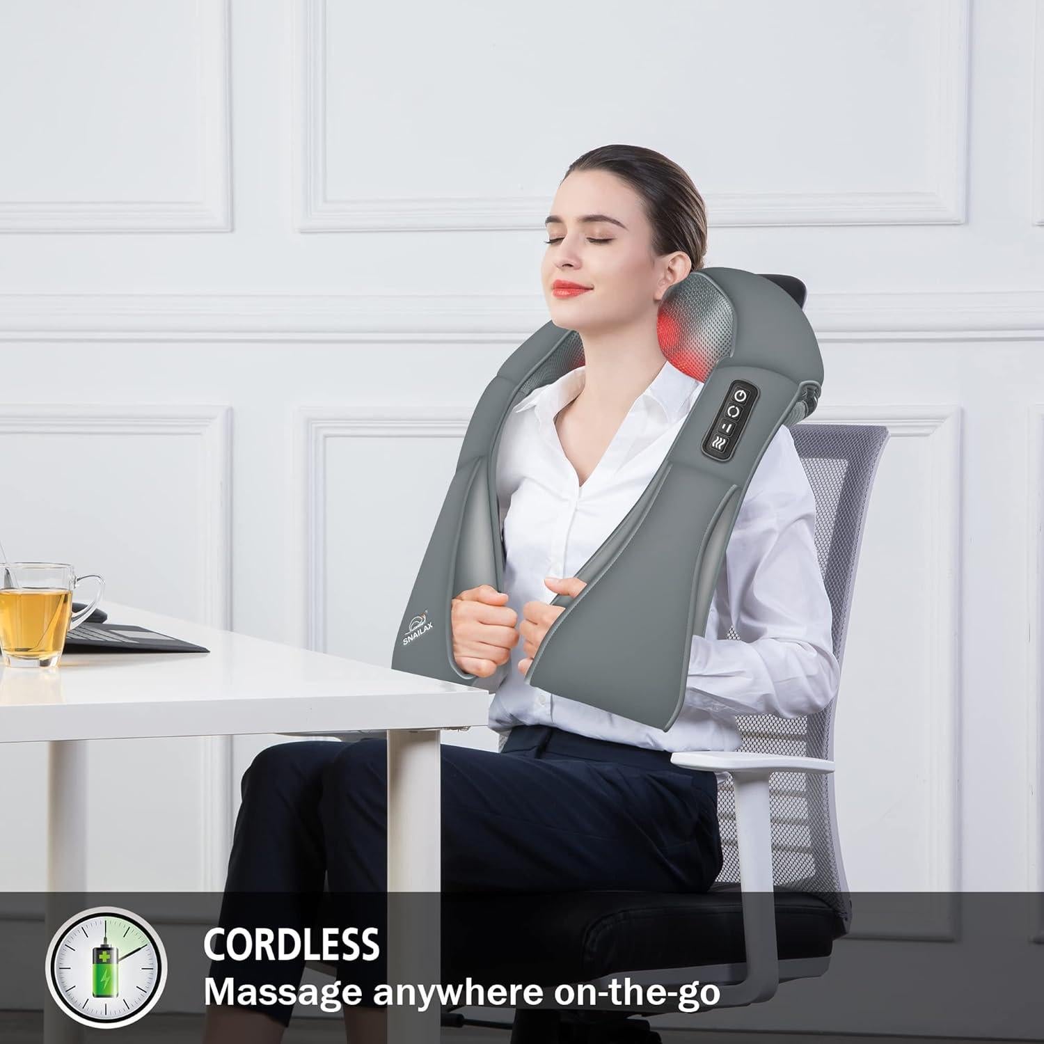 Masajeador de Cuello Inalámbrico Snailax con Calor