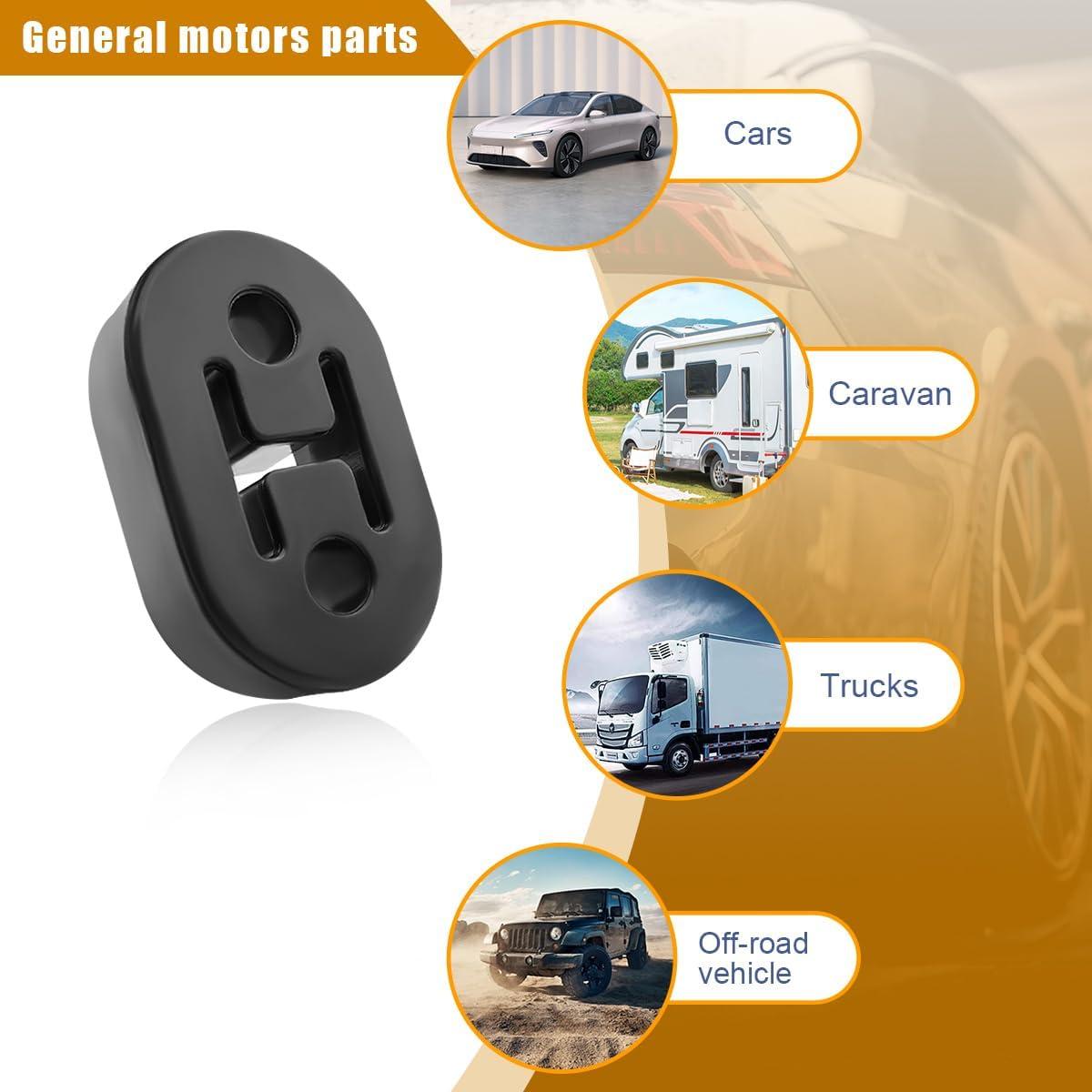 Soporte de Goma para Escape de Coche Ohleats 2 PCS 12mm