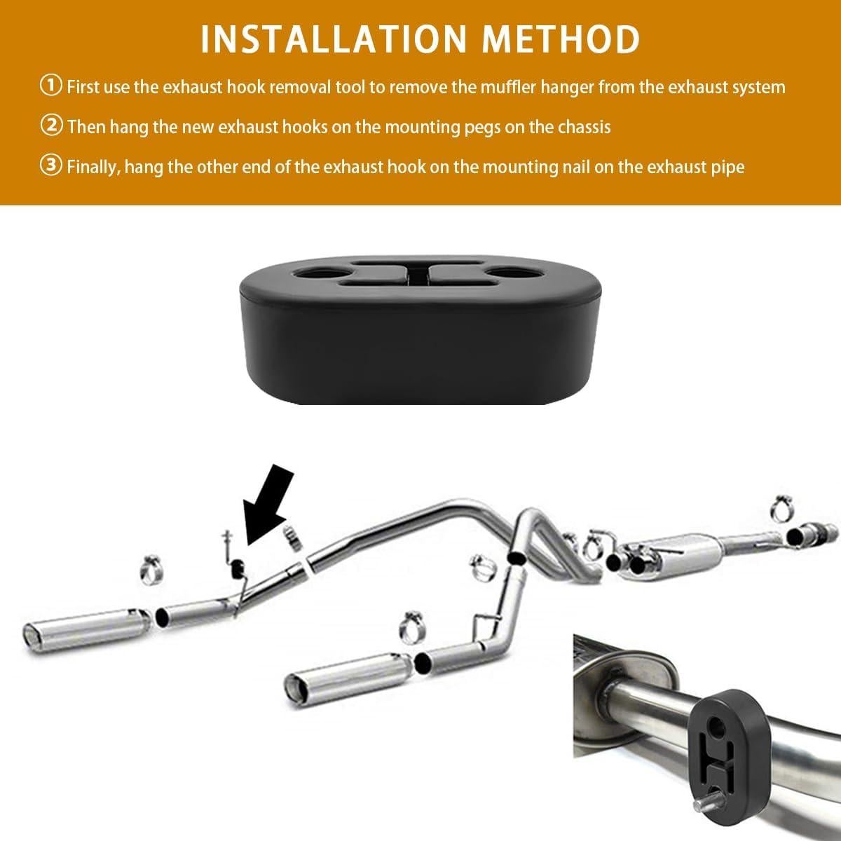 Soporte de Goma para Escape de Coche Ohleats 2 PCS 12mm