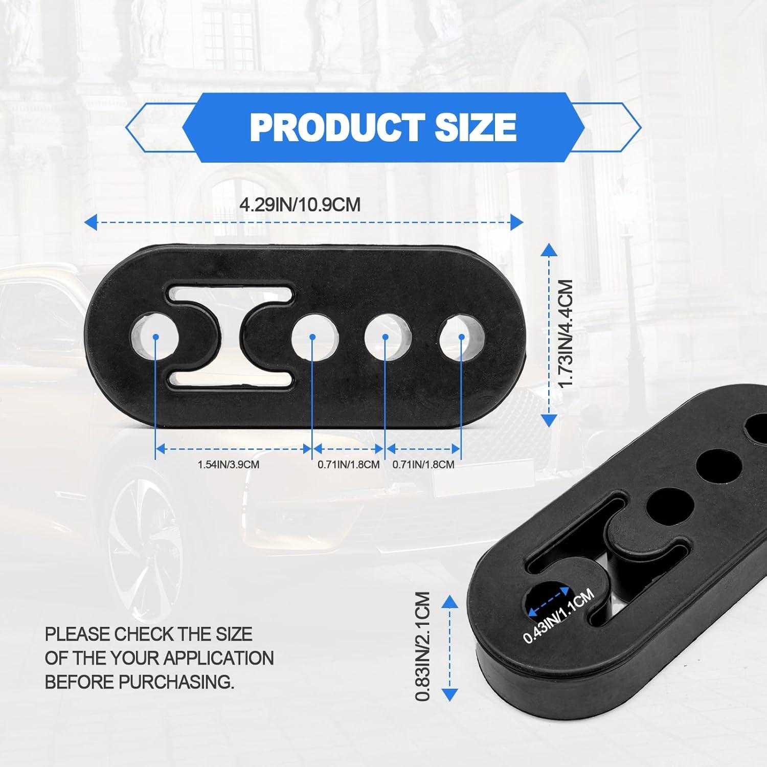 Soporte de Escape de Goma Vrasly 2 Piezas 12mm Universal