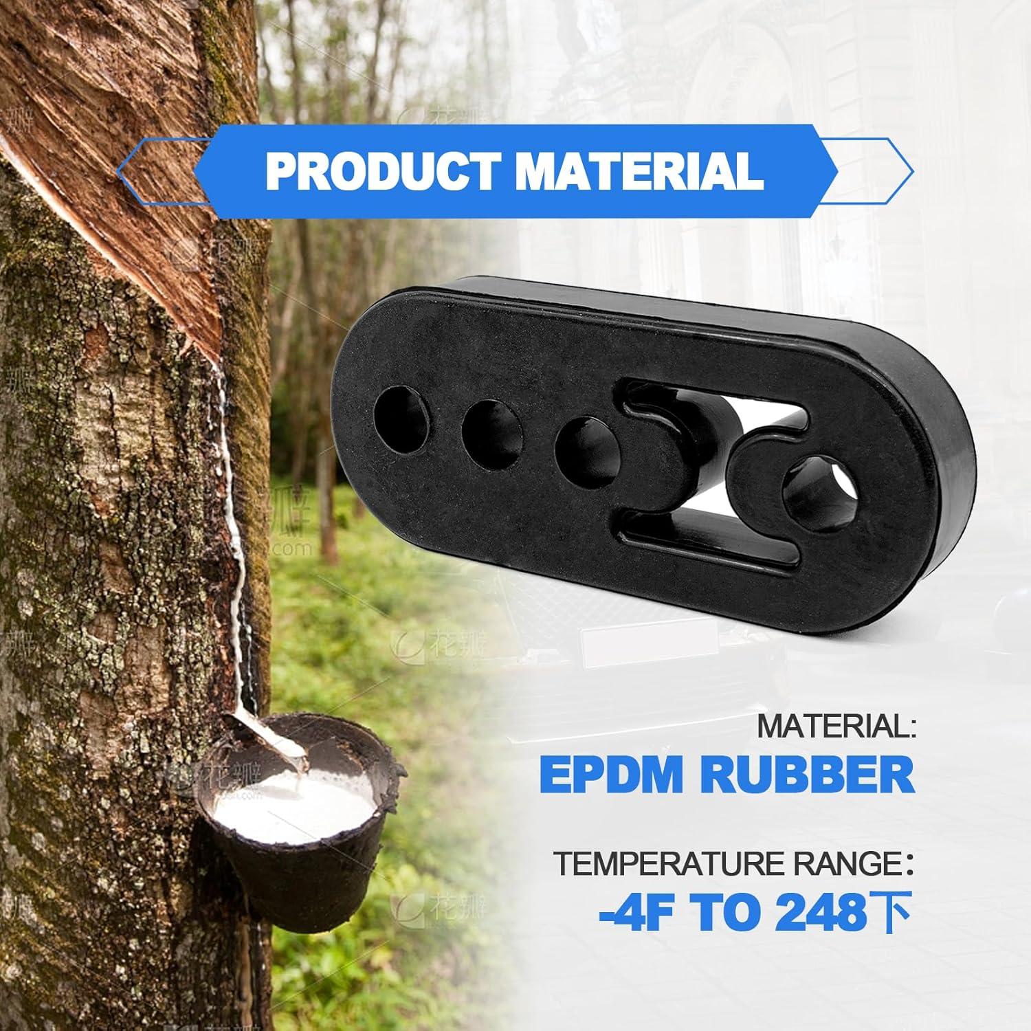 Soporte de Escape de Goma Vrasly 2 Piezas 12mm Universal