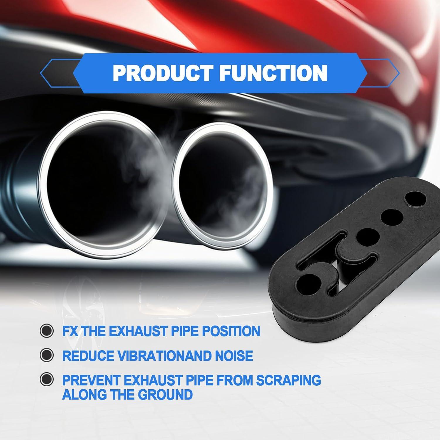 Soporte de Escape de Goma Vrasly 2 Piezas 12mm Universal