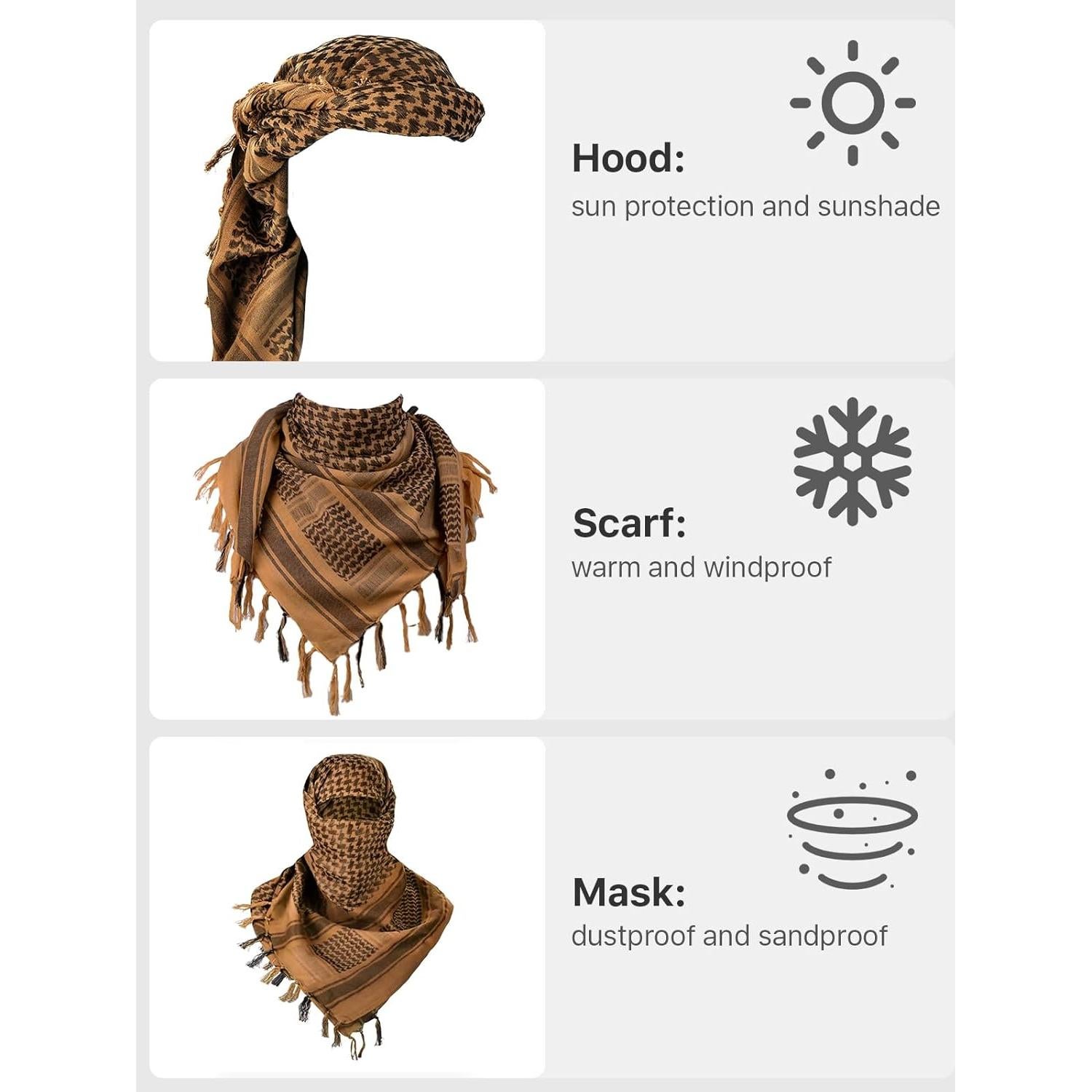 Bufanda Shemagh Militar SOLDADO LIBRE Táctica Desierto 109cm