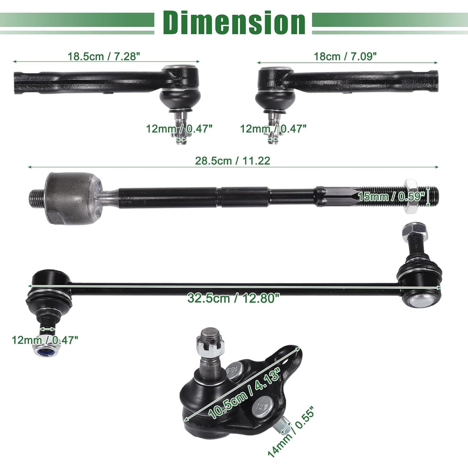 Kit de Suspensión Frontal 10 Piezas X AUTOHAUX para Toyota Corolla 2003-2008