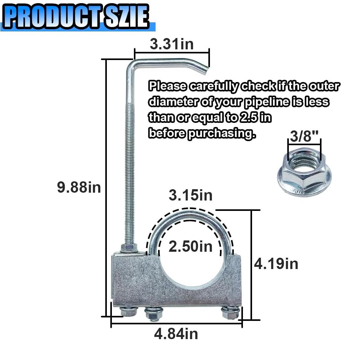 Abrazadera de Escape BDZMC con Soporte Universal 25.1 cm
