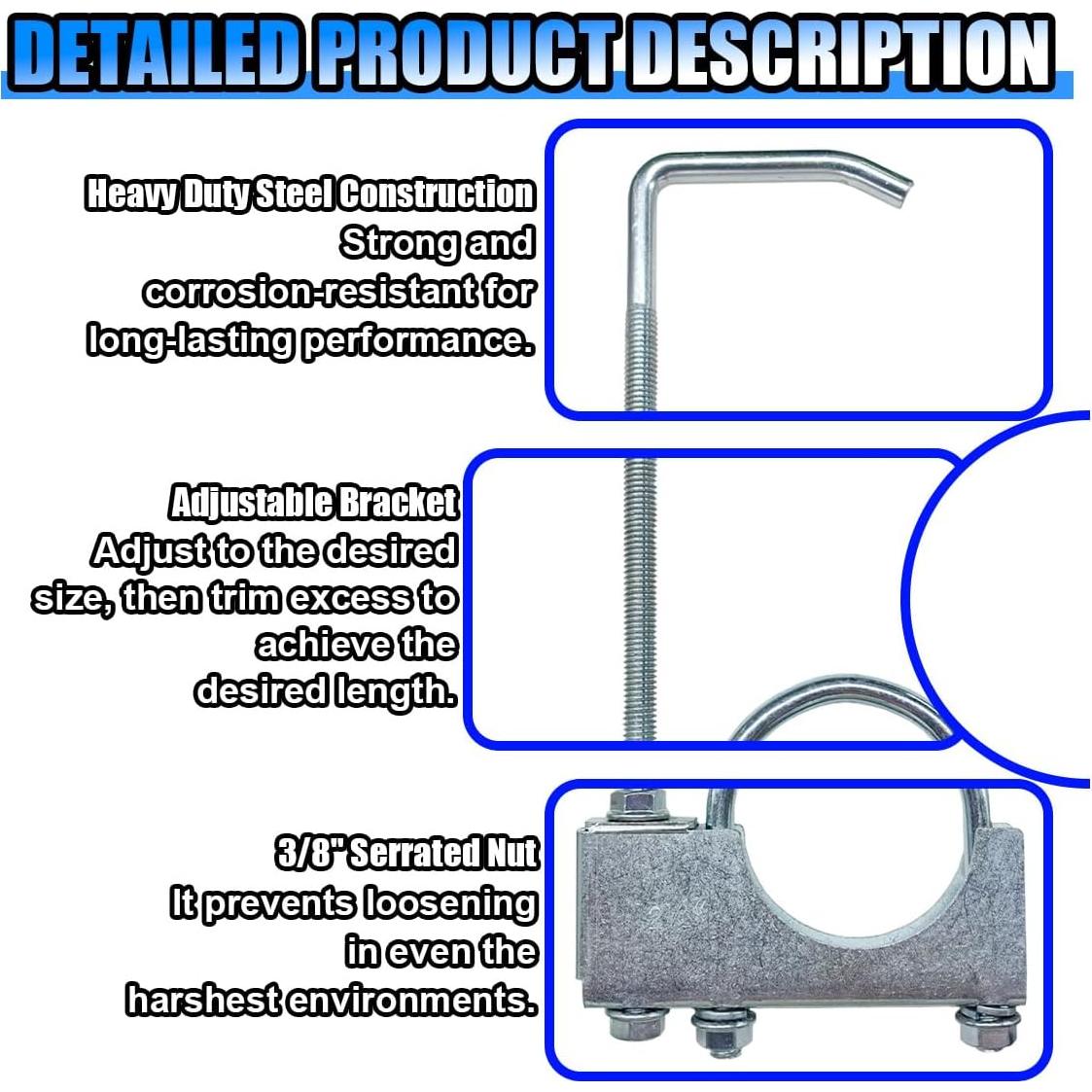 Abrazadera de Escape BDZMC con Soporte Universal 25.1 cm