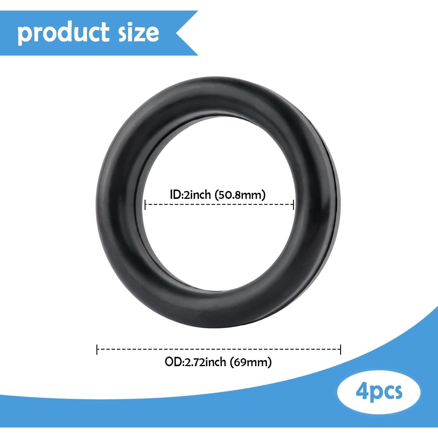 4 Soportes de Escape de Goma Salior para Automóviles 69mm