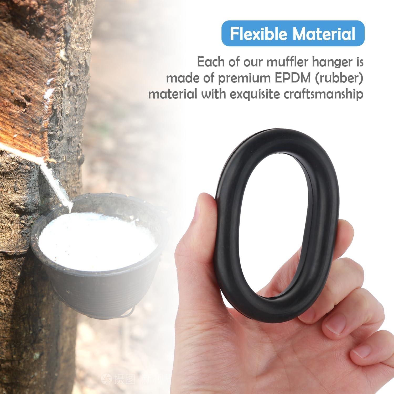 4 Soportes de Escape de Goma Salior para Automóviles 69mm