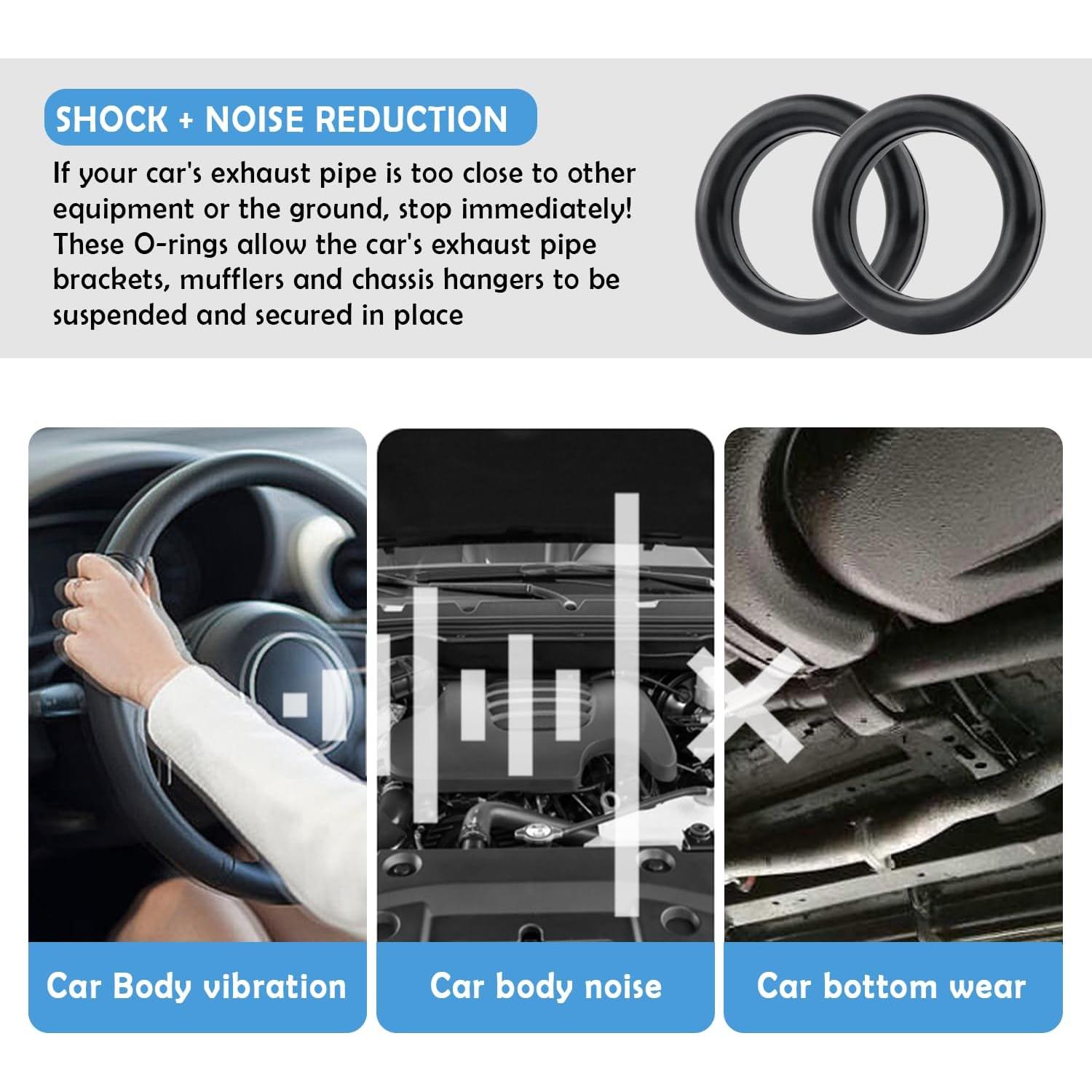 4 Soportes de Escape de Goma Salior para Automóviles 69mm