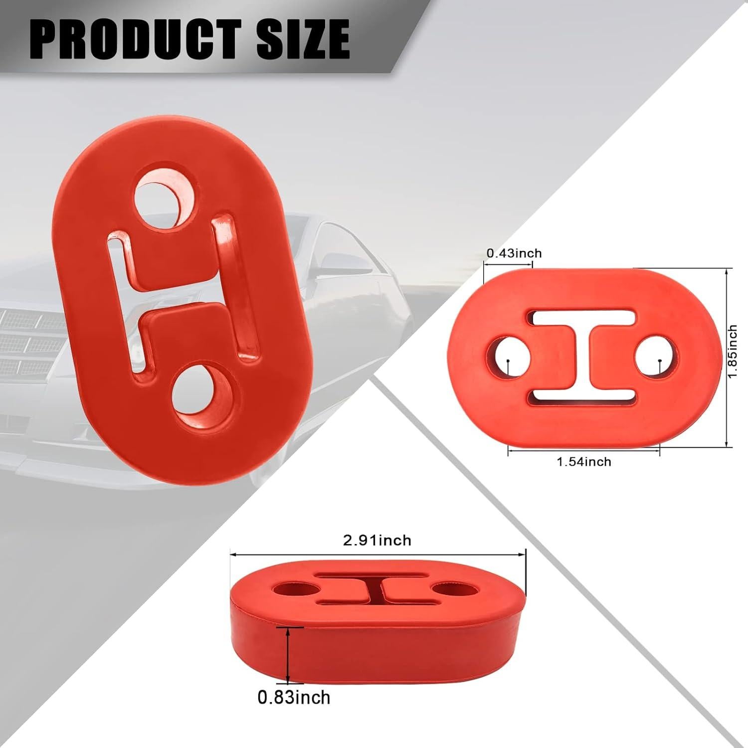 Soporte de Escape de Goma Stymart 2 Agujeros 12mm Rojo