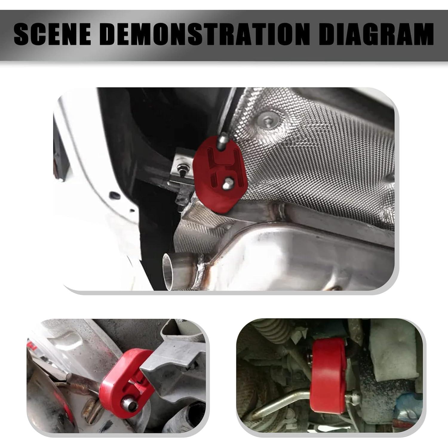 Soporte de Escape de Goma Stymart 2 Agujeros 12mm Rojo