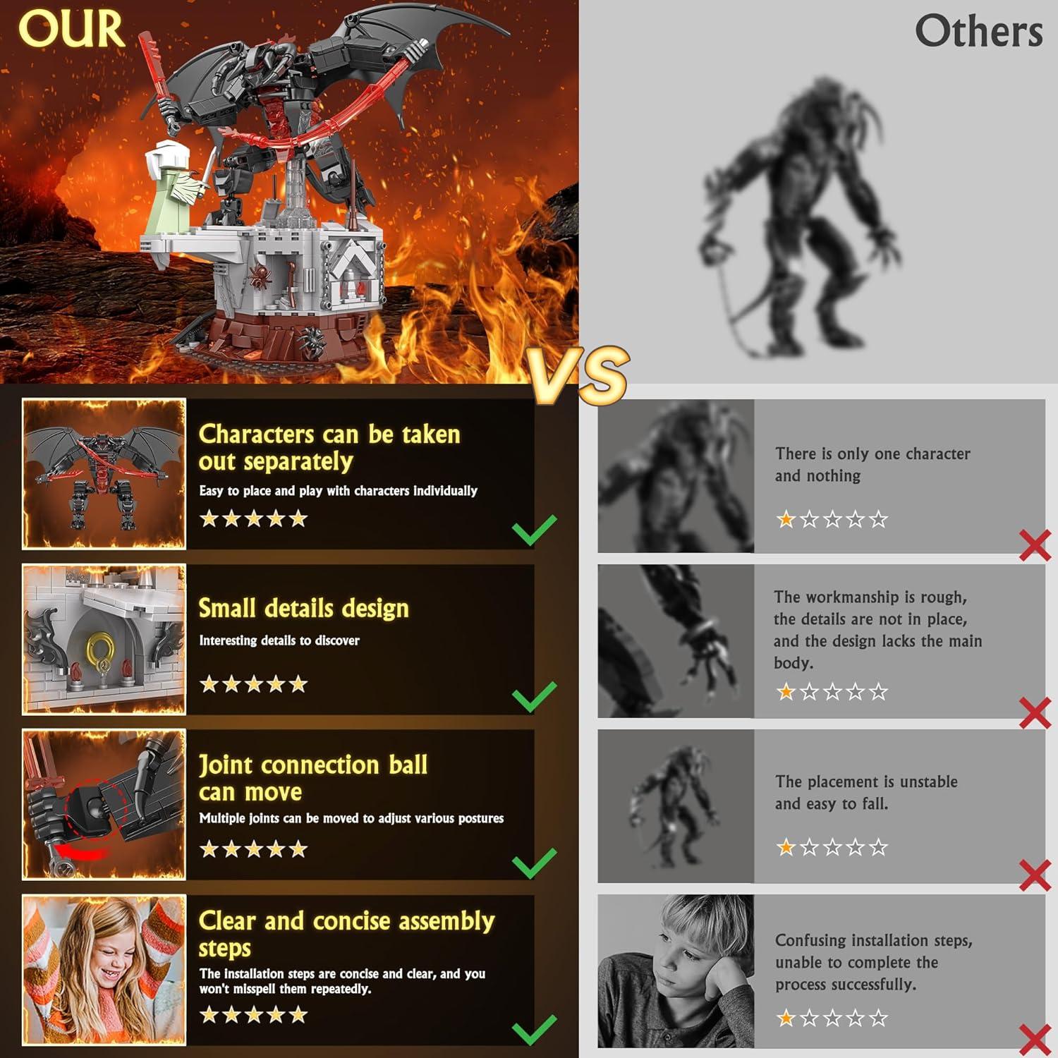 Conjunto de Construcción Demonio de Llama Yijing 988 Piezas