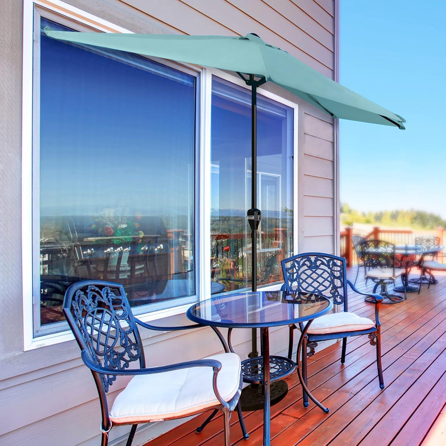 Sombrilla Media Azul Pure Garden 233 cm Patio Compacta