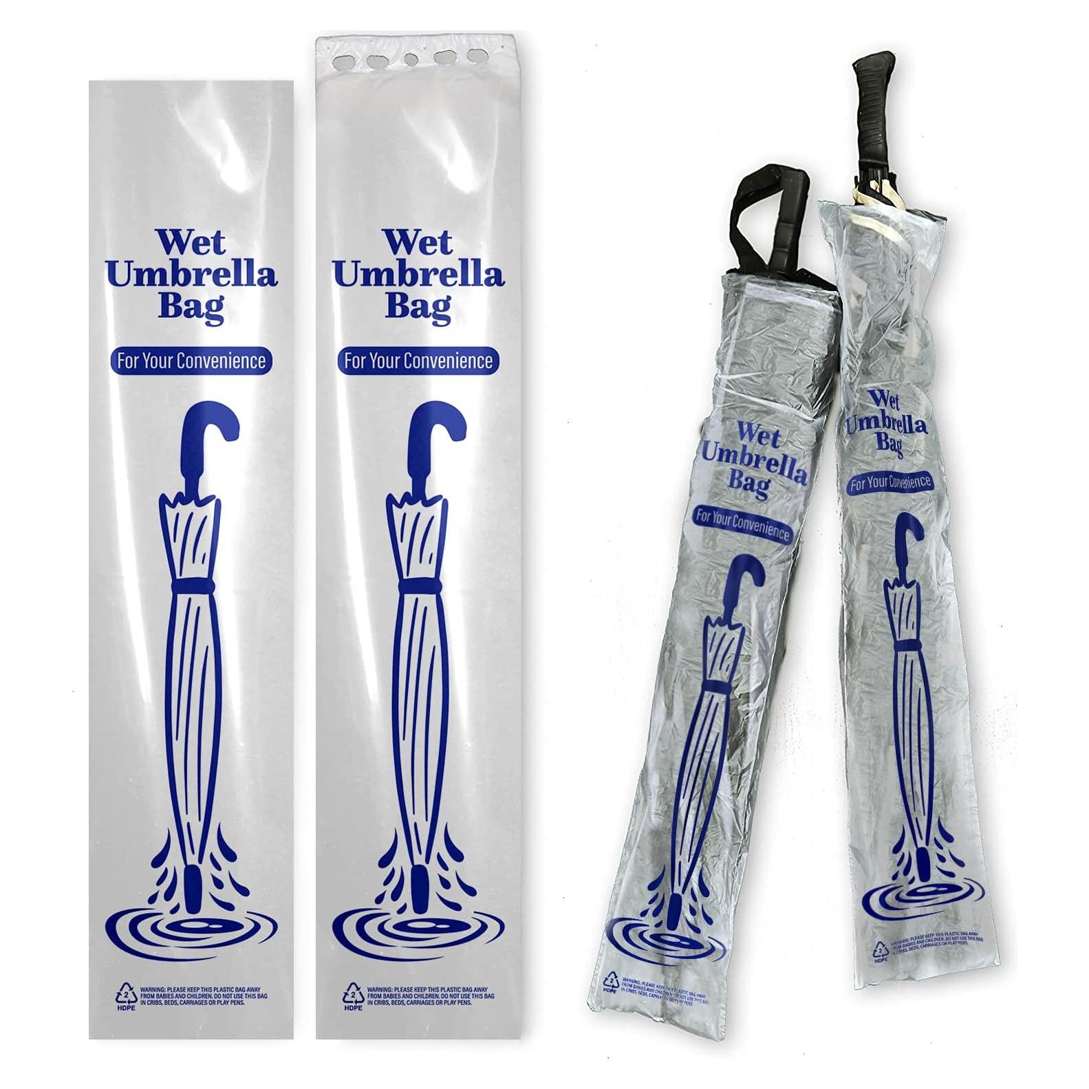 Bolsas de Lluvia Eucatus para Paraguas 500 Unidades 17,78x88,53cm