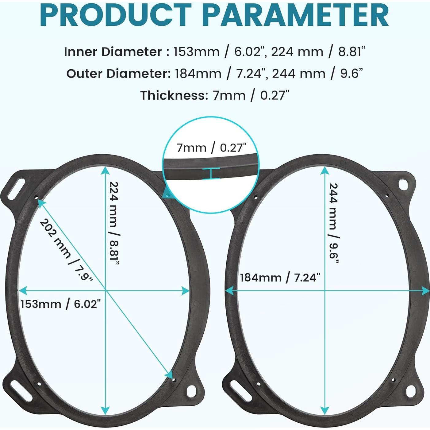 Anillo Adaptador Altavoz 6x9 NuIth Toyota Camry Corolla Yaris